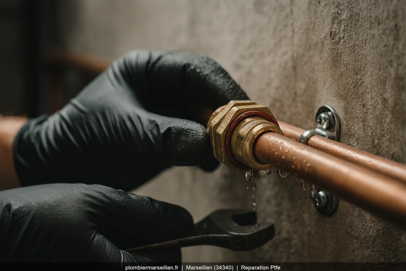 Reparation fuite raccord cuivre par plombier a Marseillan (34340)